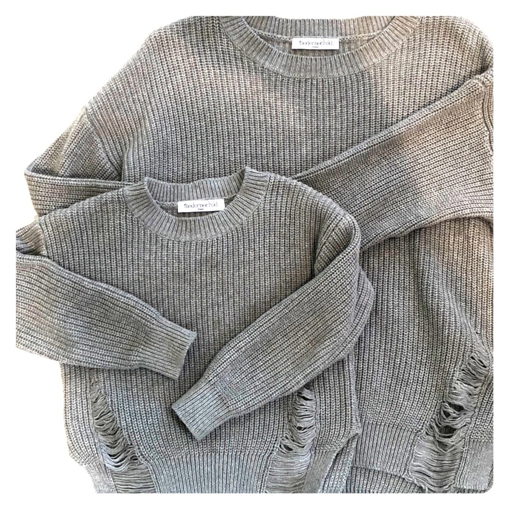 Mommy & Me Distressed sweater
